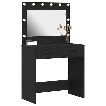 Tavolo da Trucco con cassetto Rovere Nero 78,5 x 41 x 135 cm