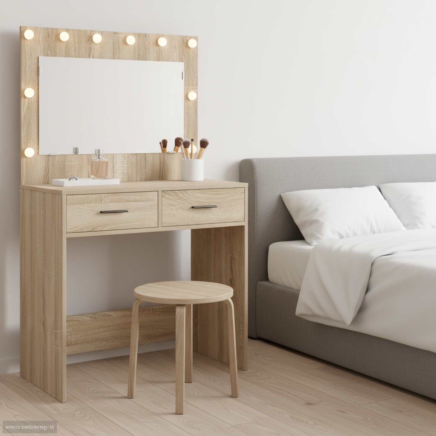Tavolo da Trucco con cassetto Rovere Sonoma 78,5 x 41 x 135 cm
