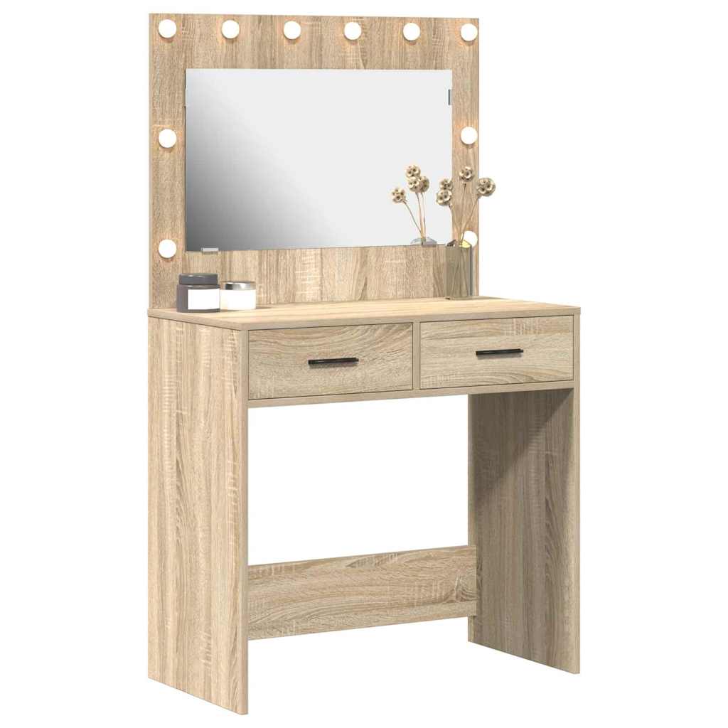 Tavolo da Trucco con cassetto Rovere Sonoma 78,5 x 41 x 135 cm