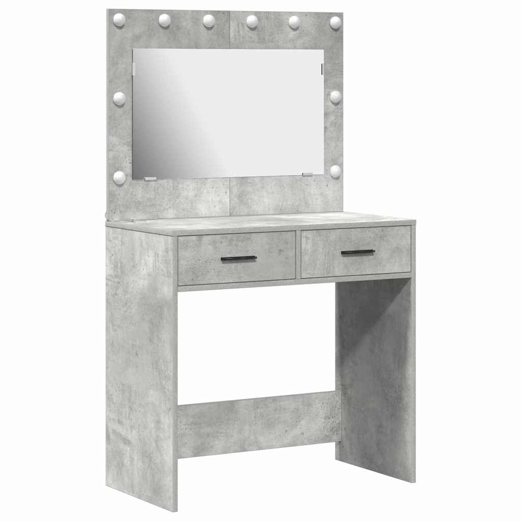 Tavolo da Trucco con cassetto Grigio cemento 78,5 x 41 x 135 cm