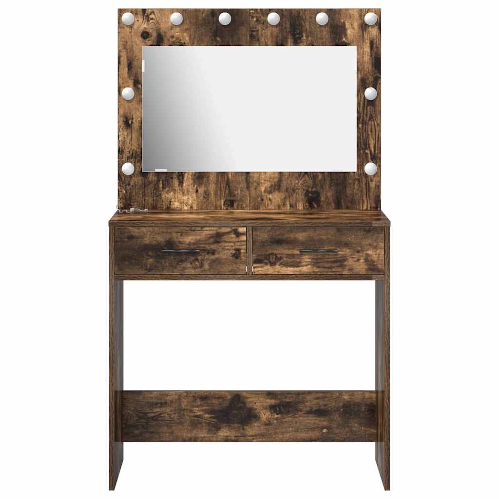 Tavolo da Trucco con cassetto Rovere fumÃ© 78,5 x 41 x 135 cm