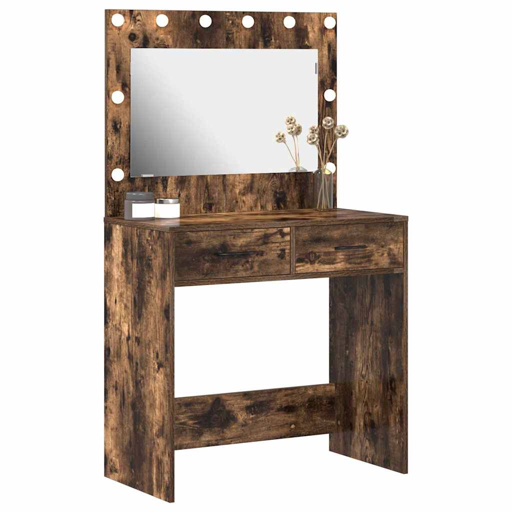 Tavolo da Trucco con cassetto Rovere fumÃ© 78,5 x 41 x 135 cm