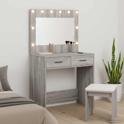 Tavolo da Trucco con cassetto Grigio Sonoma 78,5 x 41 x 135 cm