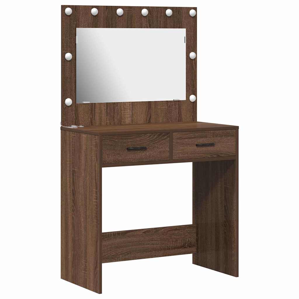 Tavolo da Trucco con cassetto Rovere Marrone 78,5 x 41 x 135 cm