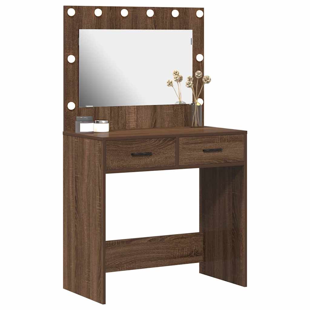 Tavolo da Trucco con cassetto Rovere Marrone 78,5 x 41 x 135 cm