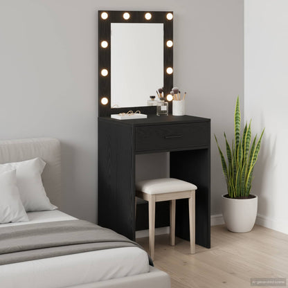 Tavolo da Trucco Rovere Nero 50 x 41 x 135 cm Legno multistrato