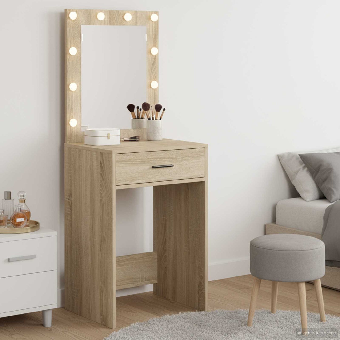 Tavolo da Trucco con cassetto Rovere Sonoma 50 x 41 x 135 cm