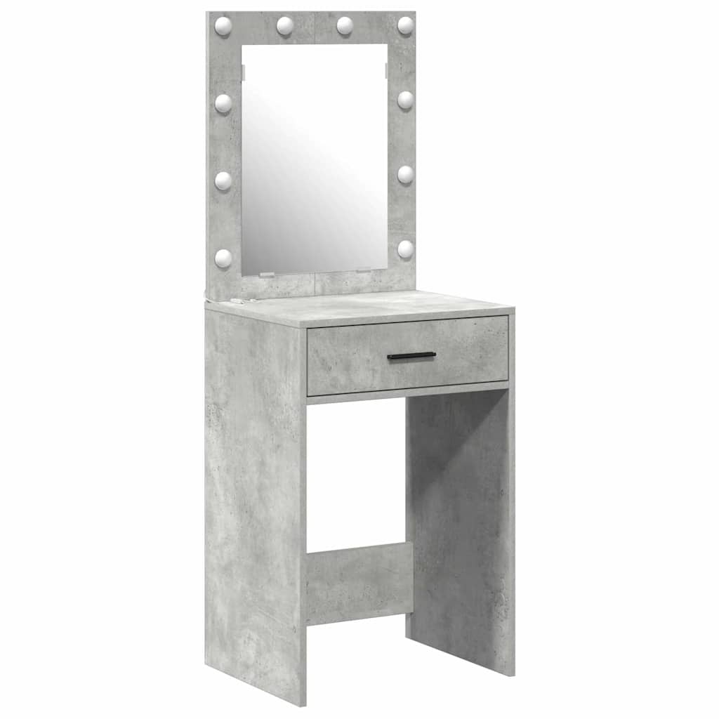 Tavolo da Trucco con cassetto Grigio cemento 50 x 41 x 135 cm