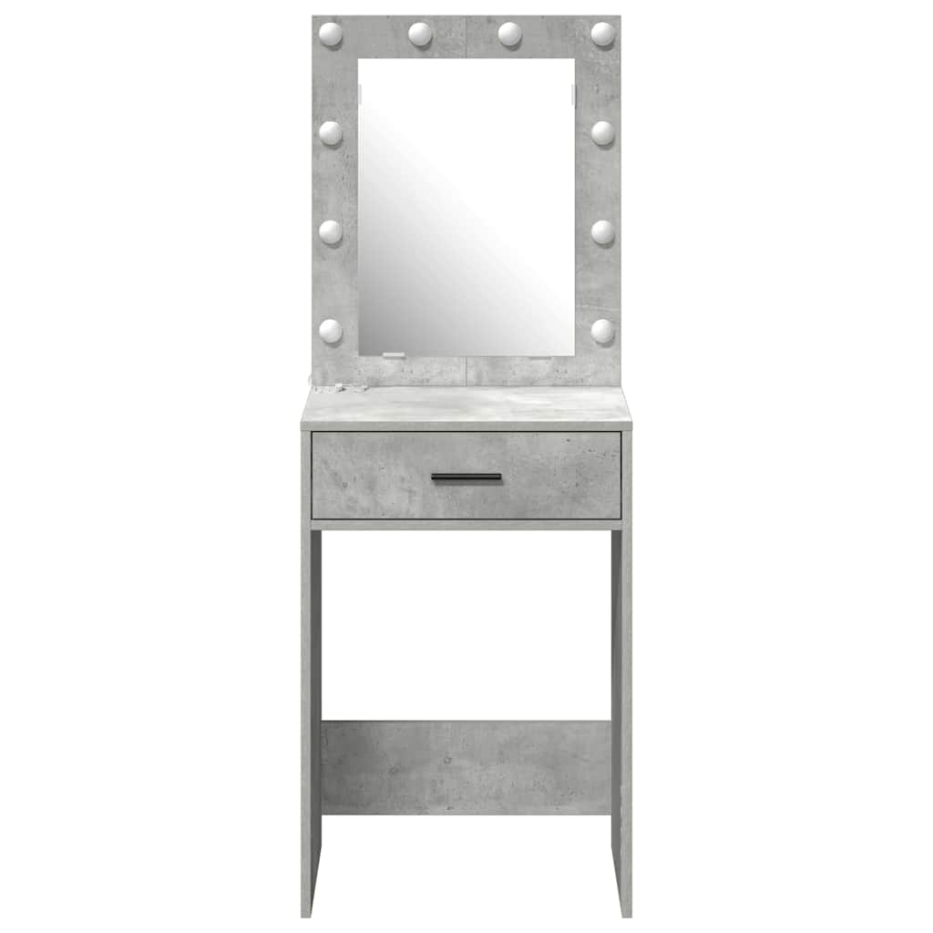 Tavolo da Trucco con cassetto Grigio cemento 50 x 41 x 135 cm
