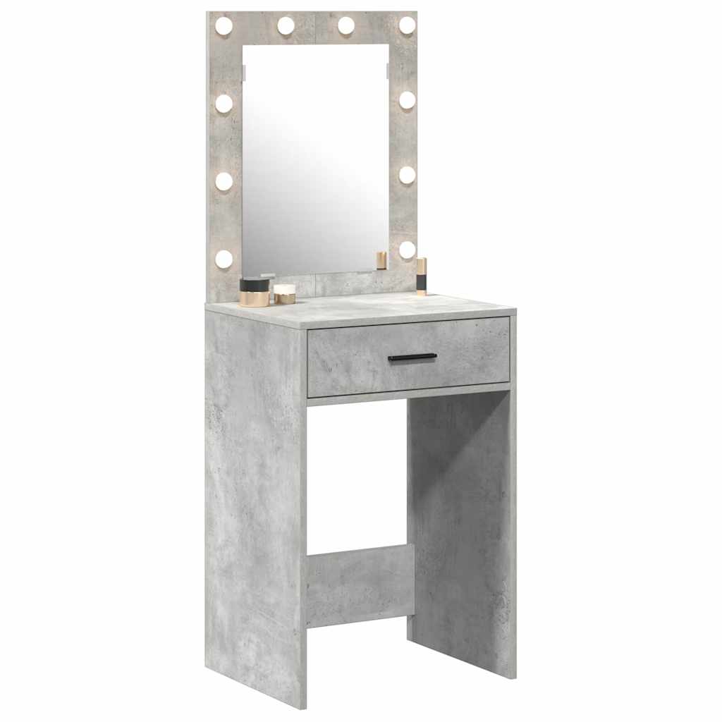 Tavolo da Trucco con cassetto Grigio cemento 50 x 41 x 135 cm