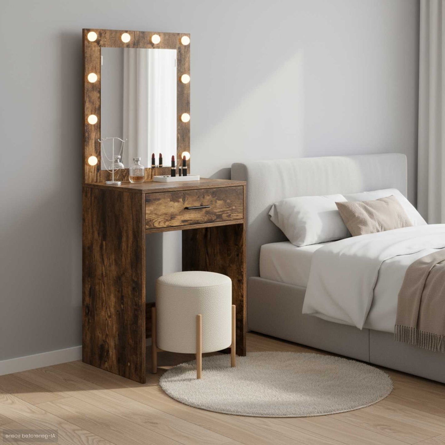 Tavolo da Trucco Rovere fumÃ© 50 x 41 x 135 cm Legno multistrato