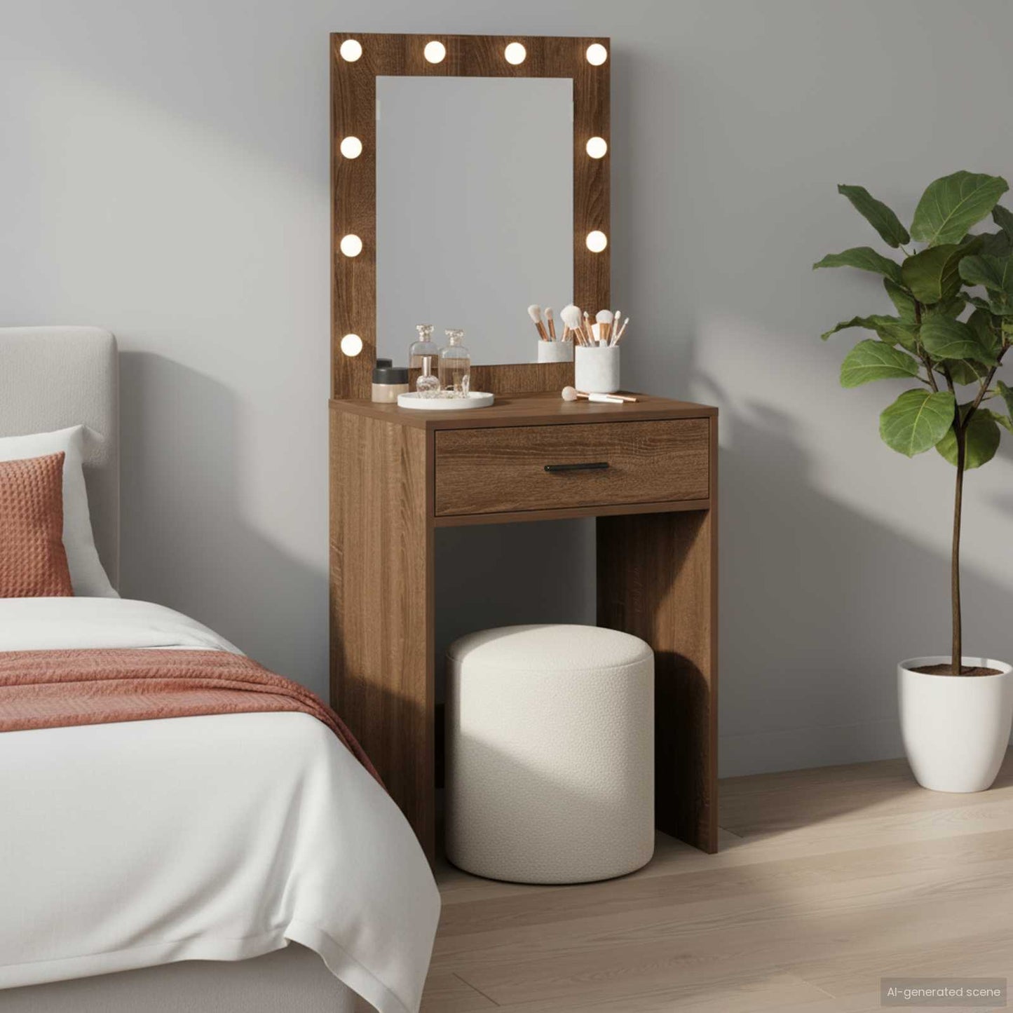 Tavolo da Trucco con cassetto Rovere Marrone 50 x 41 x 135 cm