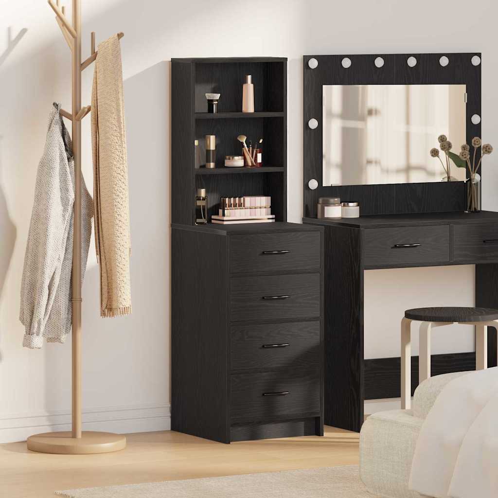 Credenza Rovere nero 40 x 41 x 135 cm Legno multistrato