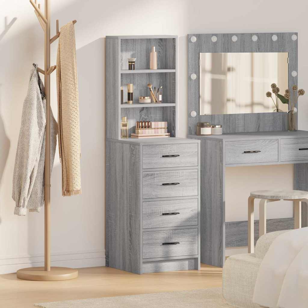 Credenza Grigio sonoma 40 x 41 x 135 cm Legno multistrato