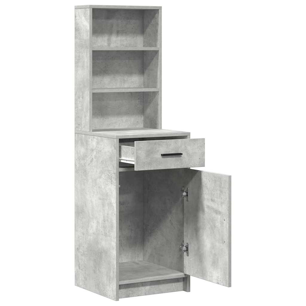 Credenza Grigio cemento 40 x 40,5 x 135 cm Legno multistrato