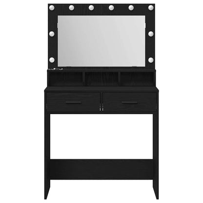 Tavolo da Trucco Rovere Nero 79 x 41 x 135 cm Legno multistrato