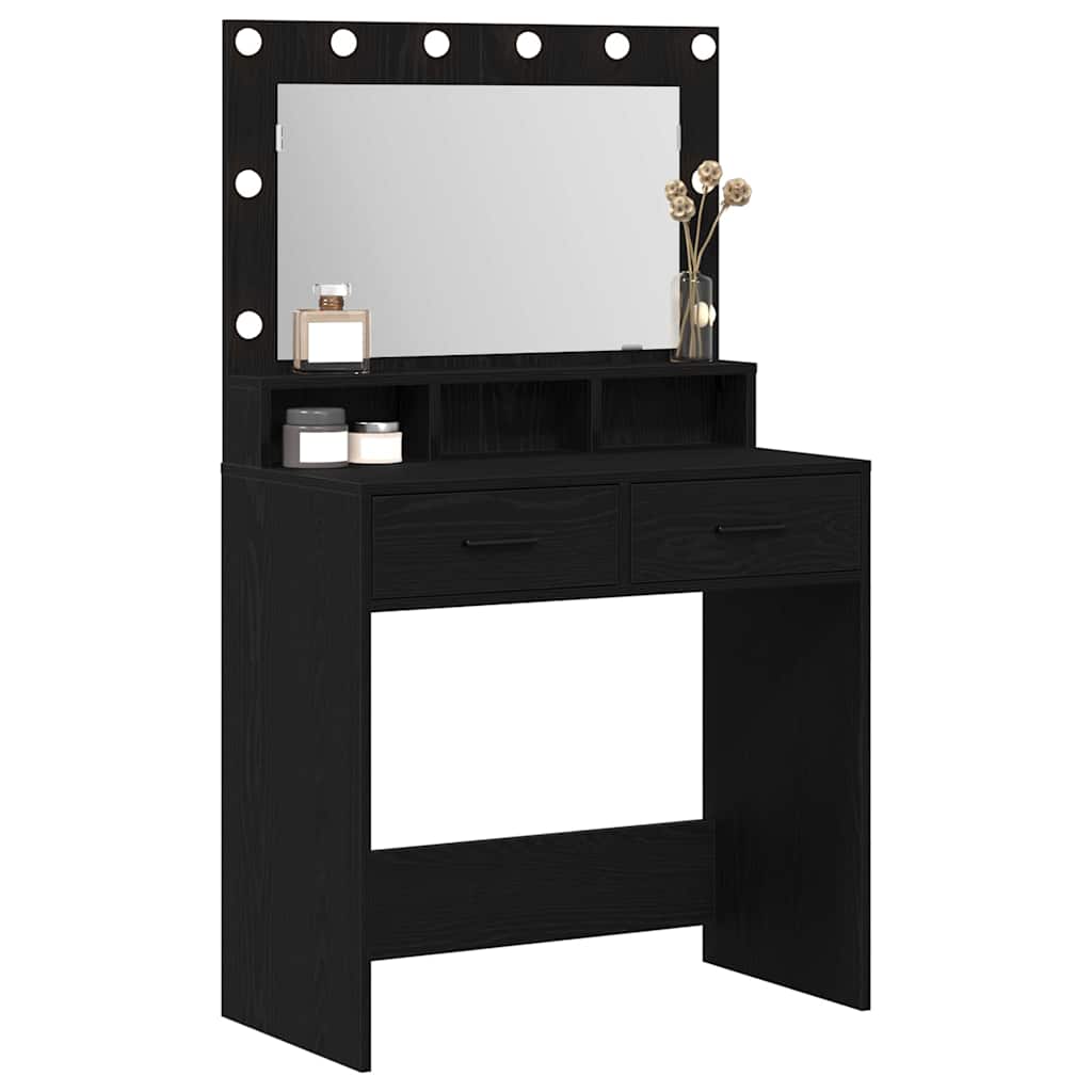 Tavolo da Trucco Rovere Nero 79 x 41 x 135 cm Legno multistrato