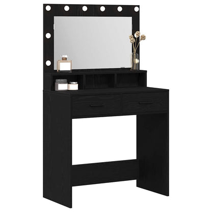 Tavolo da Trucco Rovere Nero 79 x 41 x 135 cm Legno multistrato