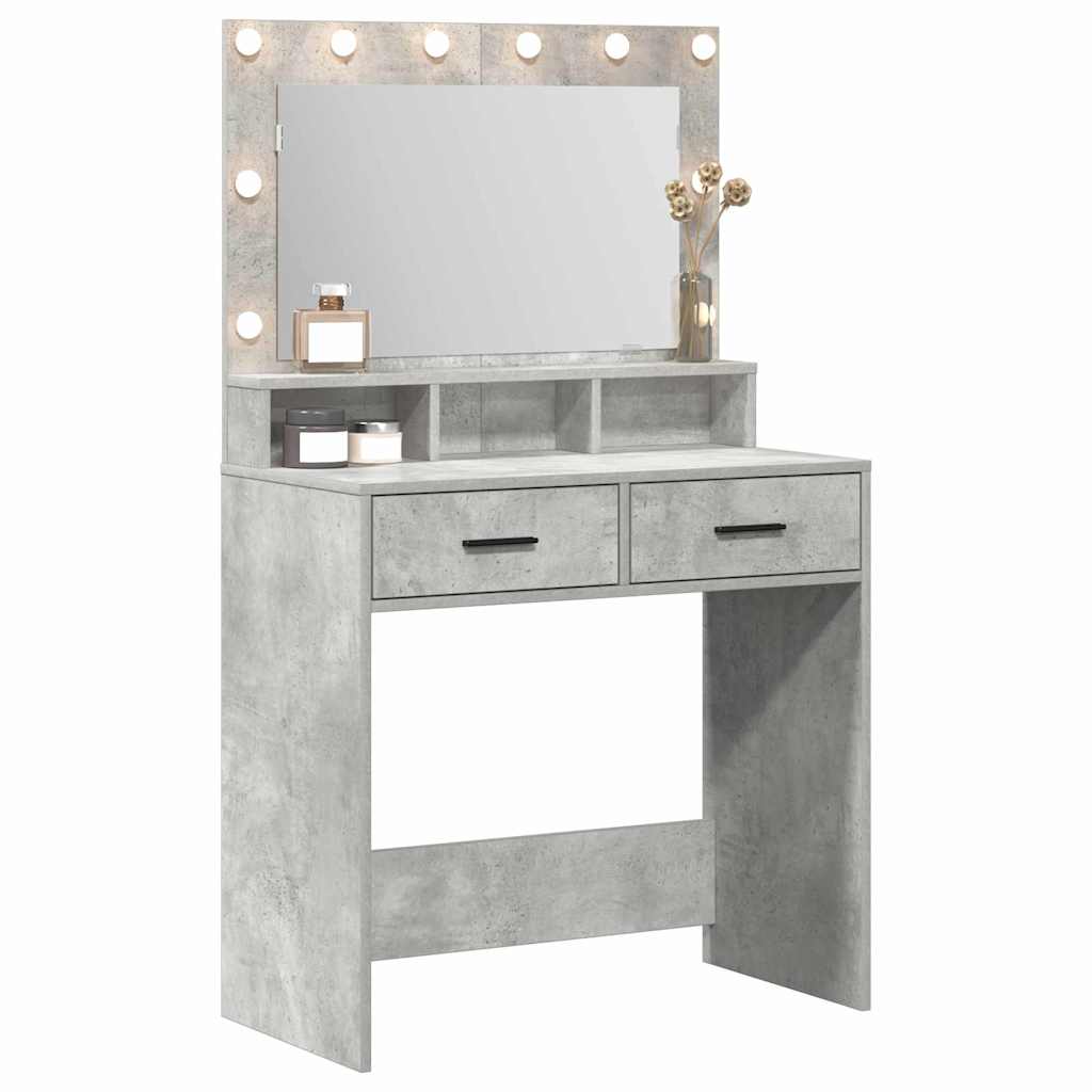 Tavolo da Trucco con cassetto Grigio cemento 79 x 41 x 135 cm