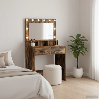 Tavolo da Trucco Rovere fumÃ© 79 x 41 x 135 cm Legno multistrato