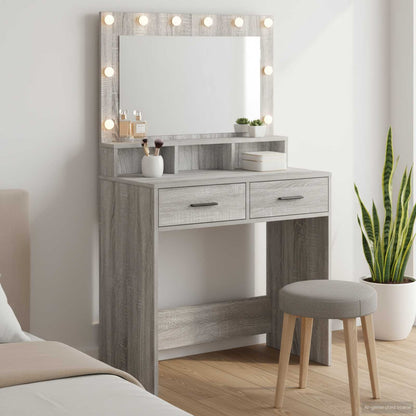 Tavolo da Trucco con cassetto Grigio Sonoma 79 x 41 x 135 cm