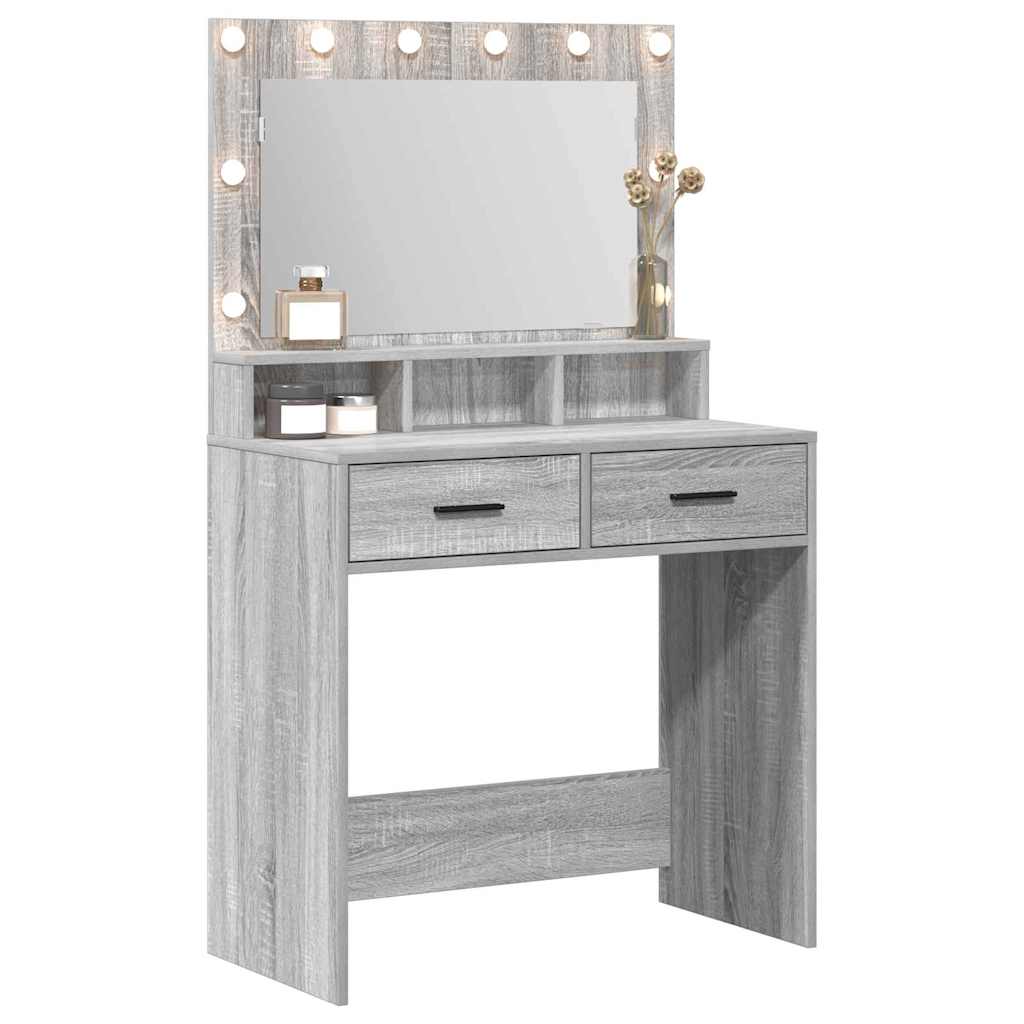 Tavolo da Trucco con cassetto Grigio Sonoma 79 x 41 x 135 cm