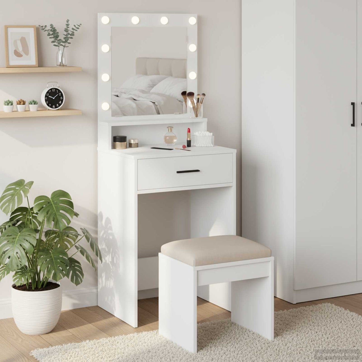 Tavolo da Trucco Bianco 50 x 41 x 135 cm Legno multistrato