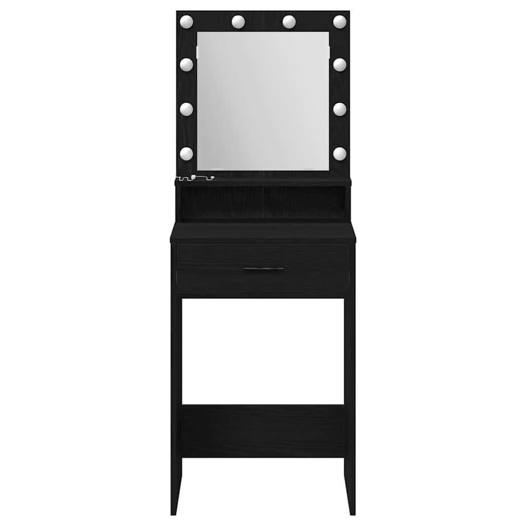 Tavolo da Trucco Rovere Nero 50 x 41 x 135 cm Legno multistrato