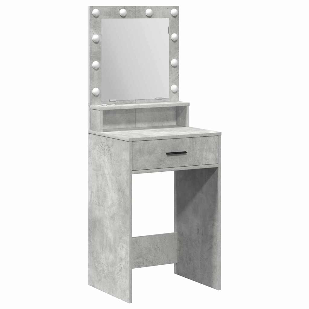 Tavolo da Trucco con cassetto Grigio cemento 50 x 41 x 135 cm