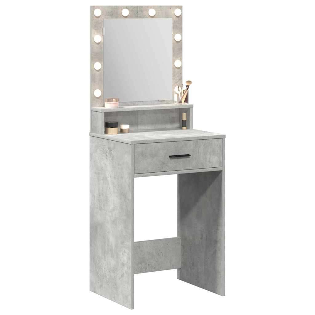 Tavolo da Trucco con cassetto Grigio cemento 50 x 41 x 135 cm