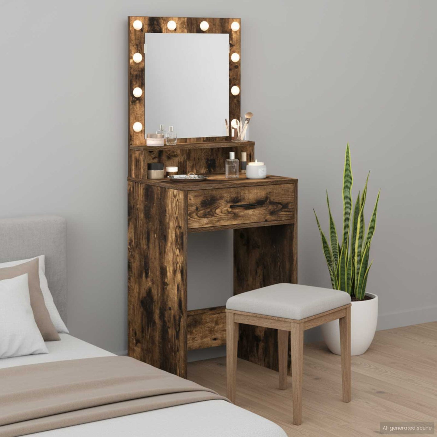 Tavolo da Trucco Rovere fumÃ© 50 x 41 x 135 cm Legno multistrato