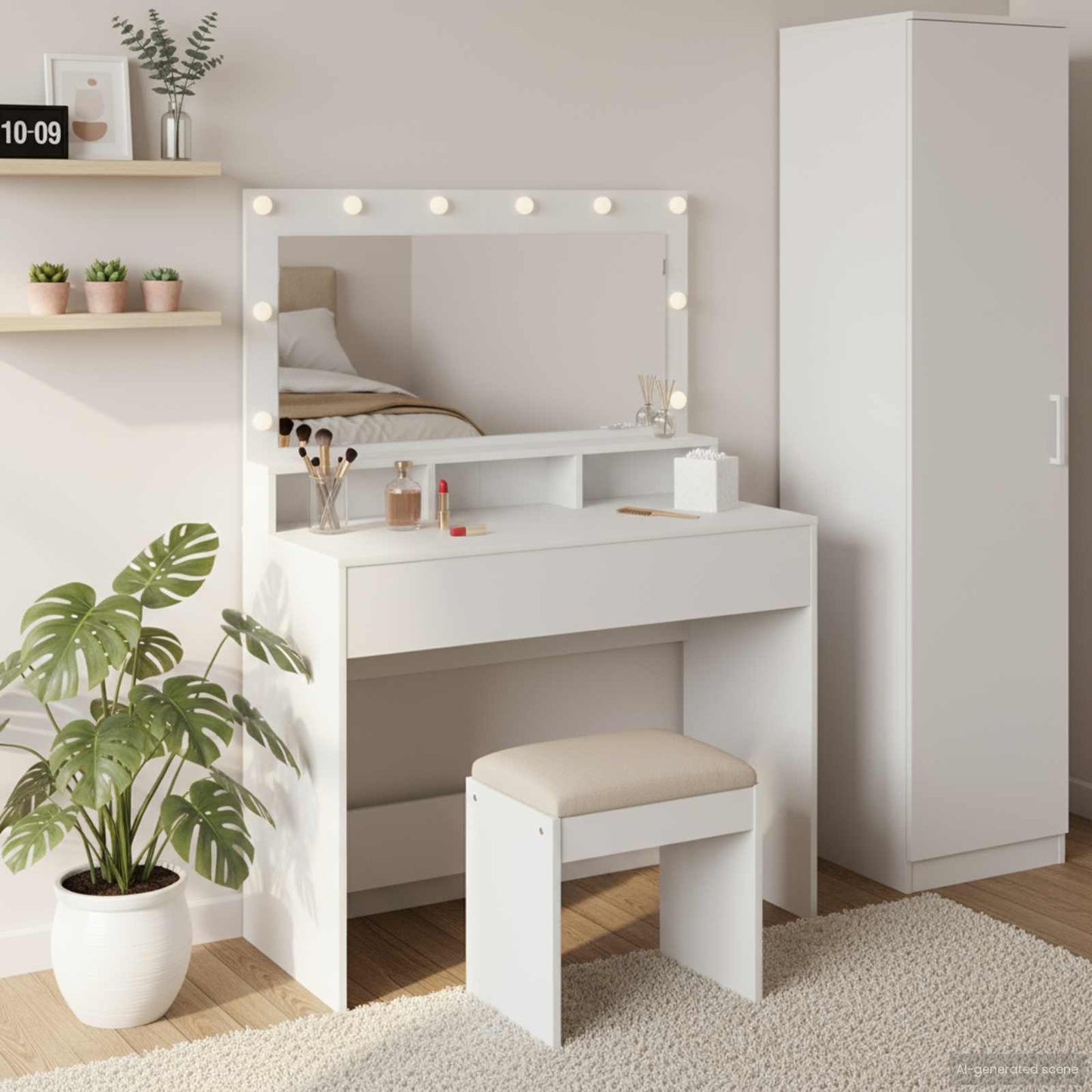 Tavolo da Trucco Bianco 100 x 41 x 135 cm Legno multistrato