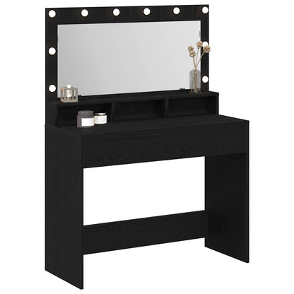 Tavolo da Trucco con lo scaffale Rovere Nero 100 x 41 x 135 cm