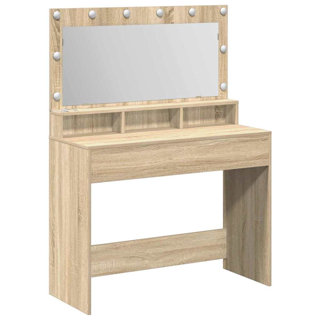 Tavolo da Trucco con specchio Rovere Sonoma 100 x 41 x 135 cm