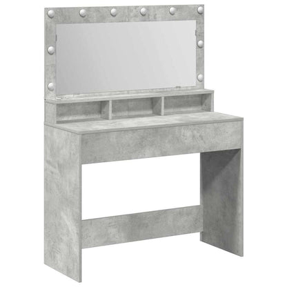 Tavolo da Trucco con specchio Grigio cemento 100 x 41 x 135 cm