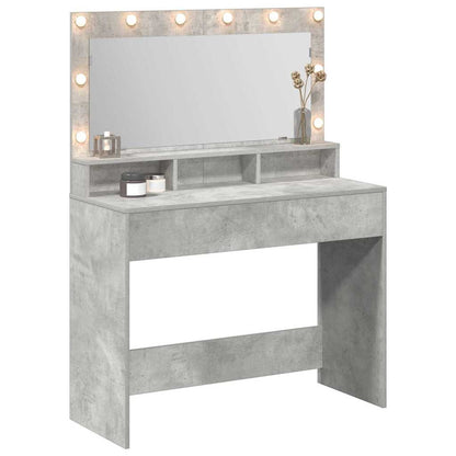 Tavolo da Trucco con specchio Grigio cemento 100 x 41 x 135 cm