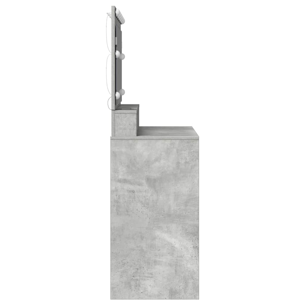 Tavolo da Trucco con specchio Grigio cemento 100 x 41 x 135 cm