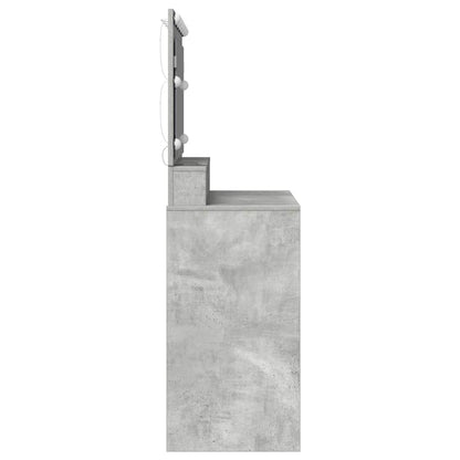 Tavolo da Trucco con specchio Grigio cemento 100 x 41 x 135 cm