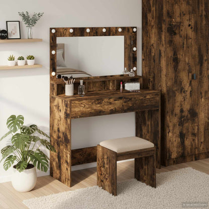 Tavolo da Trucco con lo scaffale Rovere fumÃ© 100 x 41 x 135 cm