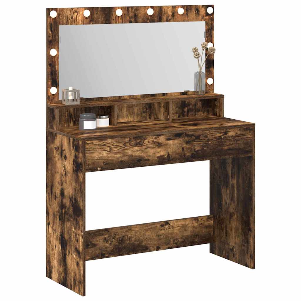 Tavolo da Trucco con lo scaffale Rovere fumÃ© 100 x 41 x 135 cm