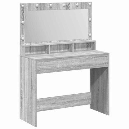 Tavolo da Trucco con specchio Grigio Sonoma 100 x 41 x 135 cm