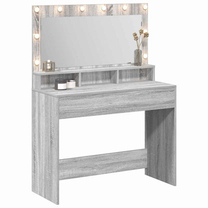 Tavolo da Trucco con specchio Grigio Sonoma 100 x 41 x 135 cm