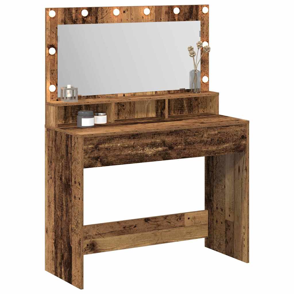 Tavolo da Trucco con specchio Legno vecchio 100 x 41 x 135 cm