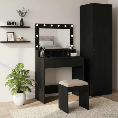 Tavolo da Trucco con lo scaffale Rovere Nero 75,5 x 41 x 135 cm