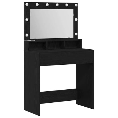 Tavolo da Trucco con lo scaffale Rovere Nero 75,5 x 41 x 135 cm