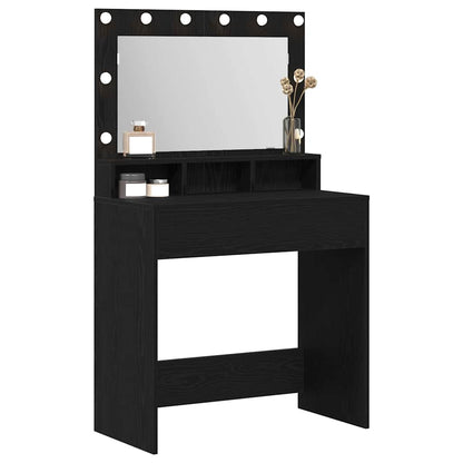 Tavolo da Trucco con lo scaffale Rovere Nero 75,5 x 41 x 135 cm