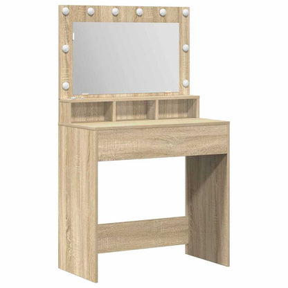 Tavolo da Trucco con specchio Rovere Sonoma 75,5 x 41 x 135 cm