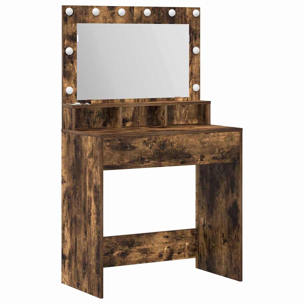 Tavolo da Trucco con lo scaffale Rovere fumÃ© 75,5 x 41 x 135 cm