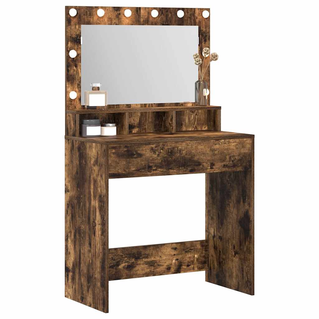 Tavolo da Trucco con lo scaffale Rovere fumÃ© 75,5 x 41 x 135 cm