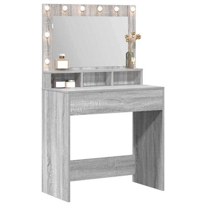 Tavolo da Trucco con specchio Grigio Sonoma 75,5 x 41 x 135 cm